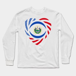 Salvadoran American Multinational Patriot Flag Series (Heart) Long Sleeve T-Shirt